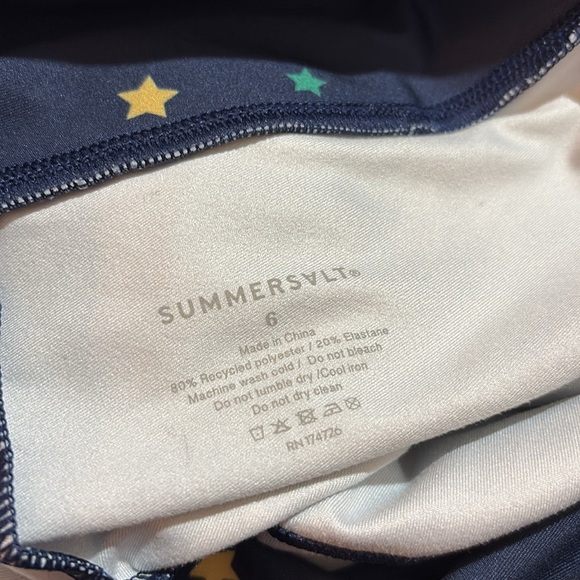 Summersalt Do It All High Rise 7/8 Leggings Deep Sea Blue Scatter Star Print - Picture 3 of 9